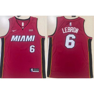 NBA Heat 6 Lebron James Red Basketball Men Jersey NBA Heat 6 Lebron James Red Basketball Men Jersey