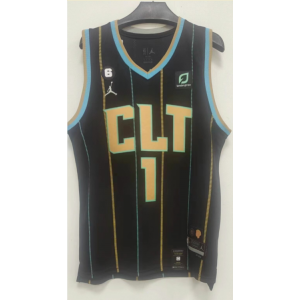 NBA Hornet 1 Ball Black 2022-23 New Jordan Men Jersey NBA Hornet 1 Ball Black 2022-23 New Jordan Men Jersey