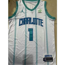 NBA Hornet 1 LaMelo Ball White Jordan Men Jersey