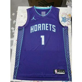 NBA Hornets 1 Ball Blue Jordan Men Jersey NBA Hornets 1 Ball Blue Jordan Men Jersey