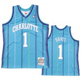 NBA Hornets 1 Baron Davis Blue Men Jersey NBA Hornets 1 Baron Davis Blue Men Jersey