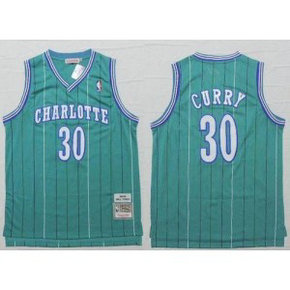 NBA Hornets 30 Dell Curry Light Blue Throwback Men Jersey 1