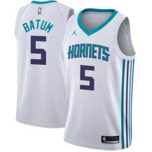 NBA Hornets 5 Nicolas Batum Jordan Brand White Men Jersey NBA Hornets 5 Nicolas Batum Jordan Brand White Men Jersey