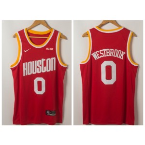 NBA Houston Rockets 0 Russell Westbrook Red Hardwood Classics Men Jersey with logo NBA Houston Rockets 0 Russell Westbrook Red Hardwood Classics Men Jersey with logo