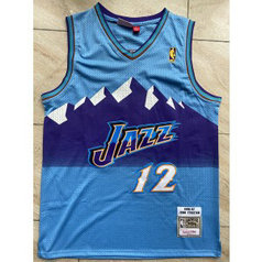 NBA Jazz 12 John Stockton Blue Throwback Men Jersey NBA Jazz 12 John Stockton Blue Throwback Men Jersey