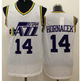 NBA Jazz 14 Jeff Hornacek White Throwback Men Jersey NBA Jazz 14 Jeff Hornacek White Throwback Men Jersey
