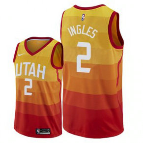 NBA Jazz 2 Joe Ingles City Edition Red Gold Nike Men Jersey NBA Jazz 2 Joe Ingles City Edition Red Gold Nike Men Jersey