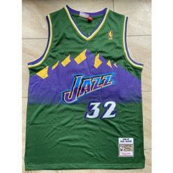 NBA Jazz 32 Karl Malone Green Throwback Men Jersey NBA Jazz 32 Karl Malone Green Throwback Men Jersey