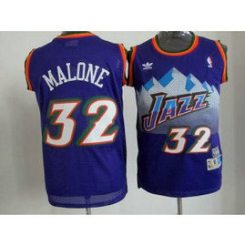 NBA Jazz 32 Karl Malone Purple Throwback Men Jersey NBA Jazz 32 Karl Malone Purple Throwback Men Jersey