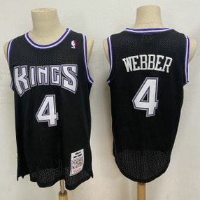 NBA Kings 4 Chris Webber Black 1998-99 Hardwood Classics Men Jersey NBA Kings 4 Chris Webber Black 1998-99 Hardwood Classics Men Jersey