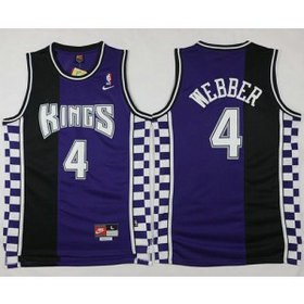 NBA Kings 4 Chris Webber Purple Black Throwback Men Jersey NBA Kings 4 Chris Webber Purple Black Throwback Men Jersey