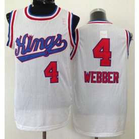 NBA Kings 4 Chris Webber White New Throwback Men Jersey NBA Kings 4 Chris Webber White New Throwback Men Jersey