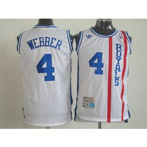 NBA Kings 4 Chris Webber White Throwback Men Jersey NBA Kings 4 Chris Webber White Throwback Men Jersey