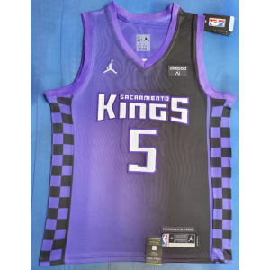 NBA Kings 5 De'Aaron Fox Purple 2023 New Jordan Men Jersey NBA Kings 5 De'Aaron Fox Purple 2023 New Jordan Men Jersey