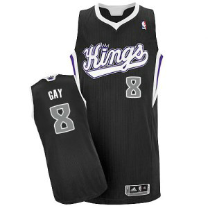 NBA Kings 8 Rudy Gay Black Revolution 30 Men Jersey NBA Kings 8 Rudy Gay Black Revolution 30 Men Jersey