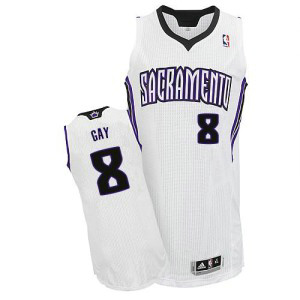NBA Kings 8 Rudy Gay White Revolution 30 Men Jersey NBA Kings 8 Rudy Gay White Revolution 30 Men Jersey