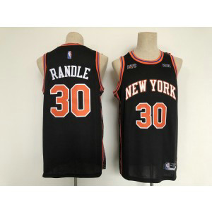 NBA Knicks 30 Julius Randle Black 75th Anniversary Men Jersey NBA Knicks 30 Julius Randle Black 75th Anniversary Men Jersey