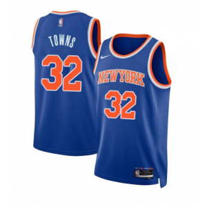 NBA Knicks 32 Karl-Anthony Towns Blue Nike Men Jersey