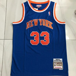NBA Knicks 33 Patrick Ewing Blue Hardwood Classics Men Jersey NBA Knicks 33 Patrick Ewing Blue Hardwood Classics Men Jersey