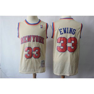 NBA Knicks 33 Patrick Ewing Cream Hardwood Classics Men Jersey NBA Knicks 33 Patrick Ewing Cream Hardwood Classics Men Jersey