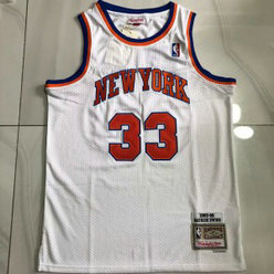 NBA Knicks 33 Patrick Ewing White Hardwood Classics Men Jersey NBA Knicks 33 Patrick Ewing White Hardwood Classics Men Jersey
