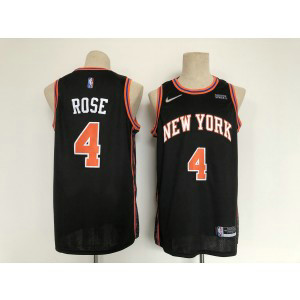 NBA Knicks 4 Derick Rose Black 75th Anniversary Nike Men Jersey NBA Knicks 4 Derick Rose Black 75th Anniversary Nike Men Jersey