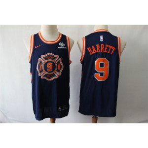 NBA Knicks 9 R.J. Barrett Navy City Edition Nike Swingman Men Jersey