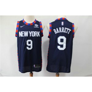 NBA Knicks 9 RJ Barrett Navy City Edition Nike Men Jersey