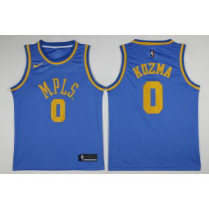 NBA Lakers 0 Kyle Kuzma Light Blue Nike Throwback Swingman Men Jersey