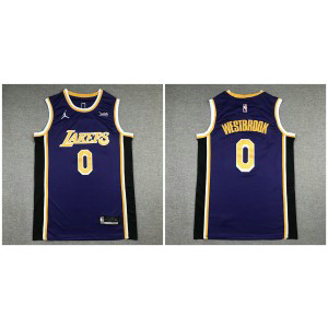 NBA Lakers 0 Russell Westbrook Blue 75th Men Jersey NBA Lakers 0 Russell Westbrook Blue 75th Men Jersey