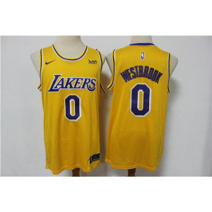NBA Lakers 0 Russell Westbrook Yellow Nike Men Jersey NBA Lakers 0 Russell Westbrook Yellow Nike Men Jersey