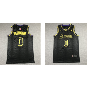 NBA Lakers 0 Westrbrook Mamba Black 2021-22 Season Men Jersey NBA Lakers 0 Westrbrook Mamba Black 2021-22 Season Men Jersey