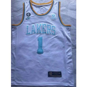 NBA Lakers 1 Russell White Nike Men Jersey NBA Lakers 1 Russell White Nike Men Jersey