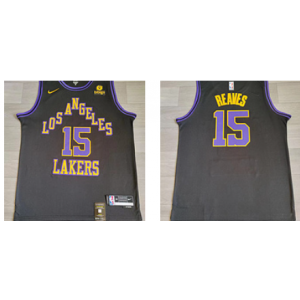 NBA Lakers 15 Austin Reaves Black 2023-24 City Nike Men Jersey