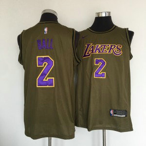 NBA Lakers 2 Lonzo Ball Olive Nike Swingman Men Jersey NBA Lakers 2 Lonzo Ball Olive Nike Swingman Men Jersey