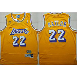 NBA Lakers 22 Elgin Baylor Yellow Hardwood Classics Men Jersey NBA Lakers 22 Elgin Baylor Yellow Hardwood Classics Men Jersey