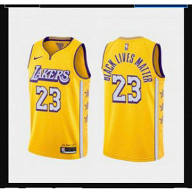 NBA Lakers 23 Black Lives Matter Yellow Nike Men Jersey NBA Lakers 23 Black Lives Matter Yellow Nike Men Jersey