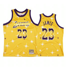 NBA Lakers 23 James Yellow Hwc Starry Men Jersey NBA Lakers 23 James Yellow Hwc Starry Men Jersey