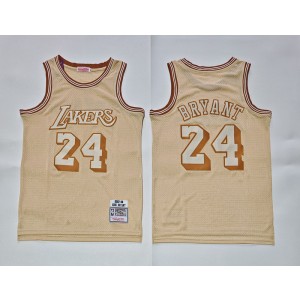 NBA Lakers 23 Kobe Byrant Gold Hardwood Classics Men Jersey