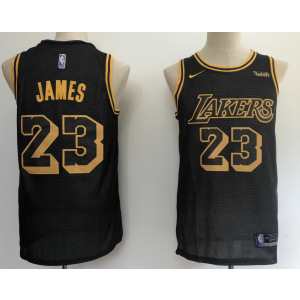 NBA Lakers 23 LeBron James 2018 City Eidition Black Men Jersey NBA Lakers 23 LeBron James 2018 City Eidition Black Men Jersey