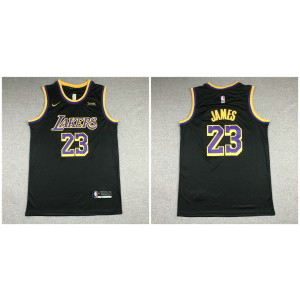 NBA Lakers 23 LeBron James Black Gold Nike Men Jersey NBA Lakers 23 LeBron James Black Gold Nike Men Jersey