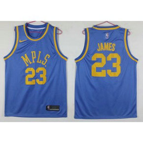 NBA Lakers 23 LeBron James MPLS Blue Men Jersey 1 NBA Lakers 23 LeBron James MPLS Blue Men Jersey 1