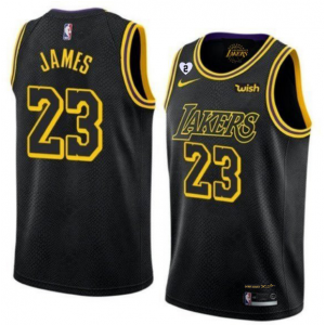 NBA Lakers 23 LeBron James With Gigi Patch Black Men Jersey NBA Lakers 23 LeBron James With Gigi Patch Black Men Jersey