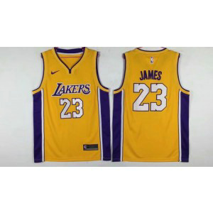 NBA Lakers 23 LeBron James Yellow Nike Men Jersey(without wish logo) NBA Lakers 23 LeBron James Yellow Nike Men Jersey(without wish logo)