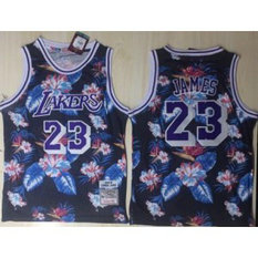 NBA Lakers 23 Lebron James Black 1996-97 Hardwood Classics Floral Fashion Men Jersey NBA Lakers 23 Lebron James Black 1996-97 Hardwood Classics Floral Fashion Men Jersey