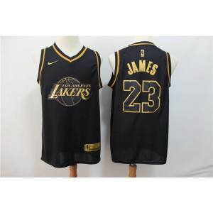 NBA Lakers 23 Lebron James Black Gold Nike Men Jersey 1 NBA Lakers 23 Lebron James Black Gold Nike Men Jersey 1