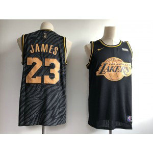 NBA Lakers 23 Lebron James Black Gold Nike Swingman Men Jersey NBA Lakers 23 Lebron James Black Gold Nike Swingman Men Jersey