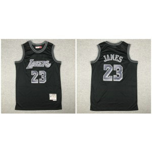 NBA Lakers 23 Lebron James Black Hardwood Classics Men Jersey 1 NBA Lakers 23 Lebron James Black Hardwood Classics Men Jersey 1