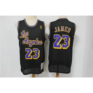 NBA Lakers 23 Lebron James Black Hardwood Classics Men Jersey NBA Lakers 23 Lebron James Black Hardwood Classics Men Jersey
