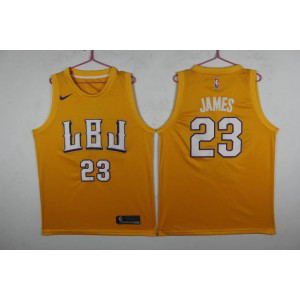 NBA Lakers 23 Lebron James LBJ Gold Nike Swingman Men Jersey NBA Lakers 23 Lebron James LBJ Gold Nike Swingman Men Jersey